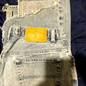 Mens express jeans. Home made cut to fit over boots